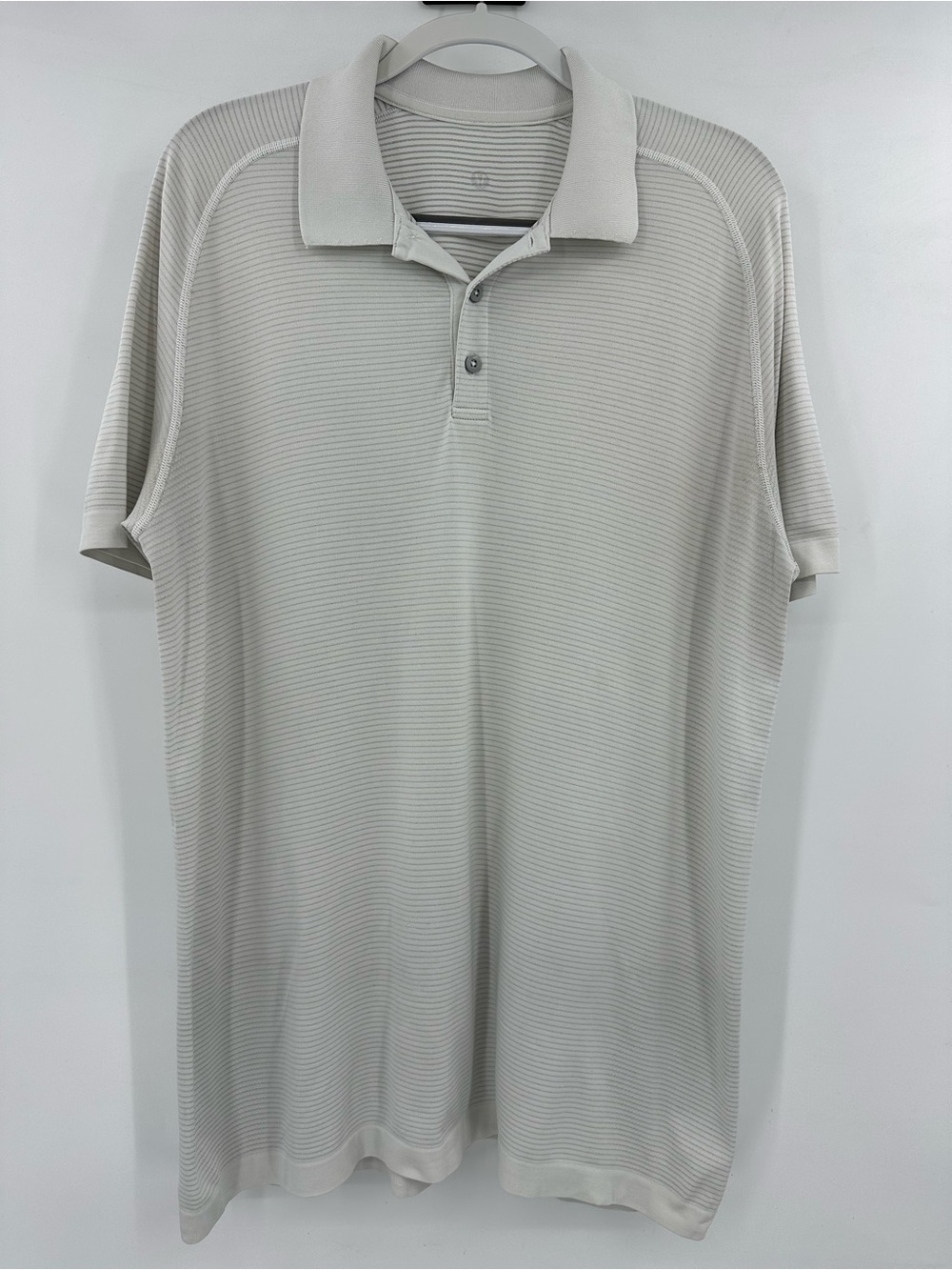 lululemon athletica Men's Polo in Light Grey/Off-White XL